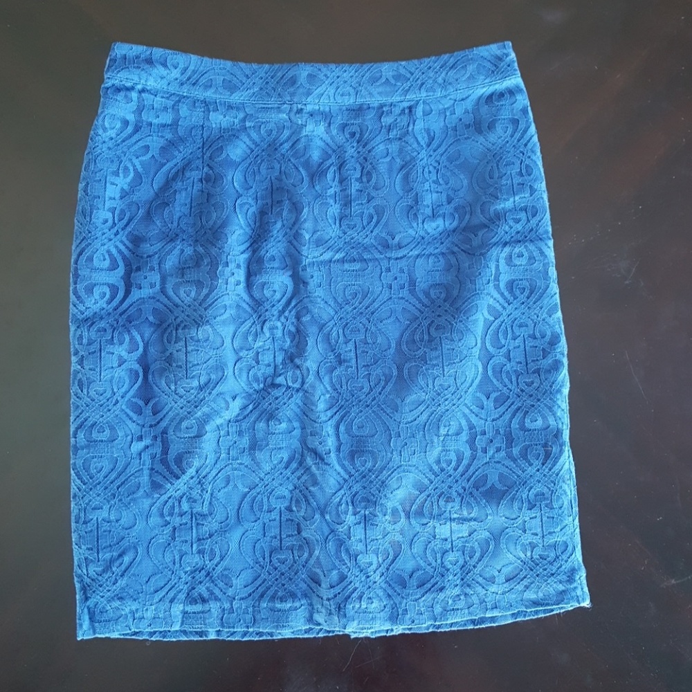 Royal blue lace mini skirt